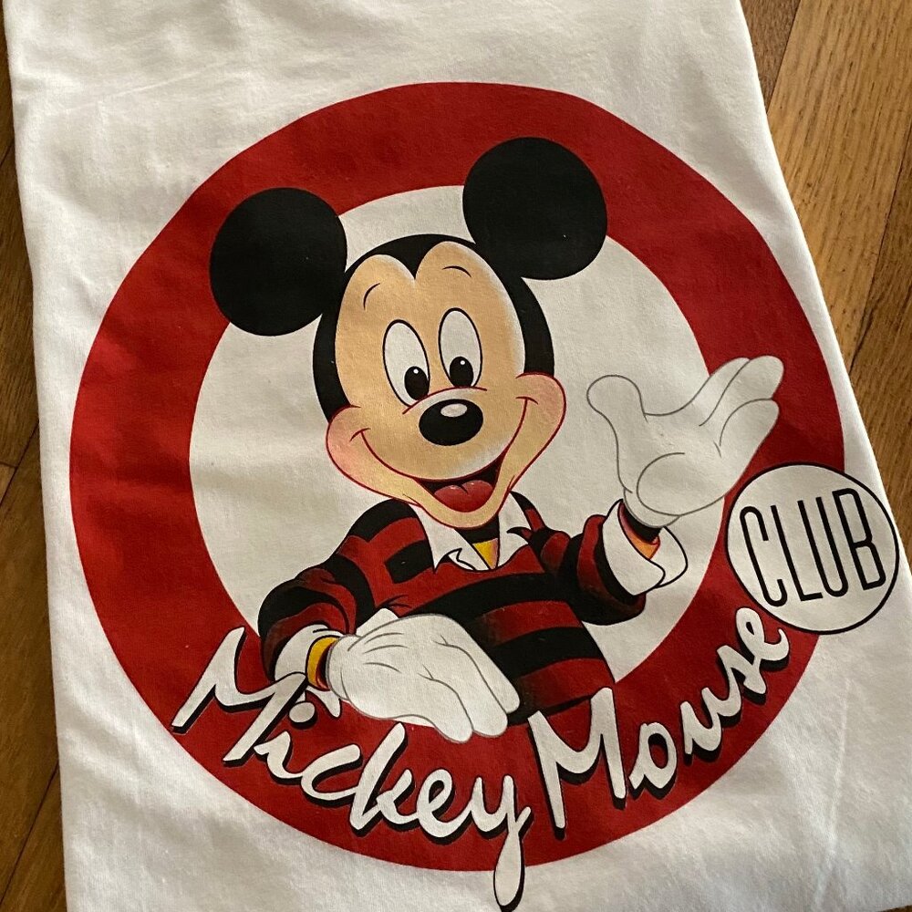 Mickey Mouse Club white Shirt retro tee red G79